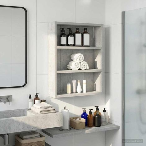Armario de pared para baño Gris Concreto 40 x 10 x 50 cm
