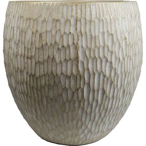 43cm Inoke Embossed Large Stone Colour Composite Planter Plant Pot (1/5)