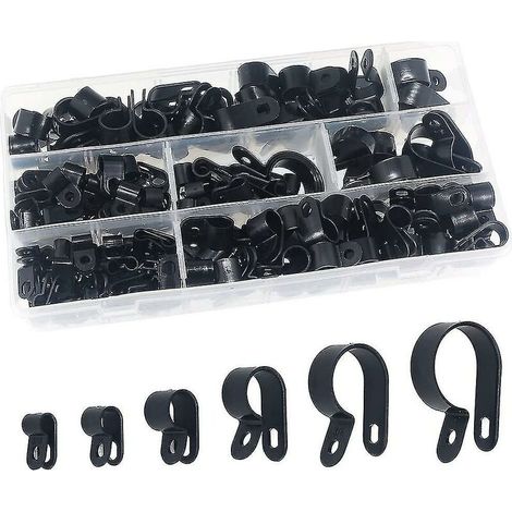 Pinces en plastique en nylon 200pcs Attaches pour conduits, câbles, conduits et gaines (1/2)