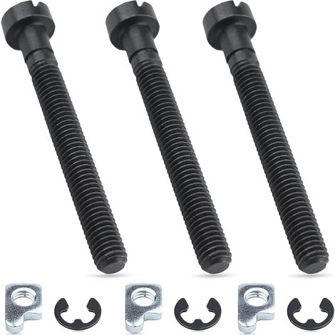 Lot de 3 kit de vis de réglage de tension de chaîne, vis de réglage de la tronçonneuse compatible avec Husqvarna 40 45 49 Pièces de tronçonneuse (1/5)