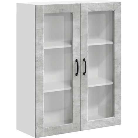 Maison Exclusive - Mobile in vetro da parete LUCCA Grigio Cemento 80 x 31 x 100 cm (1/5)