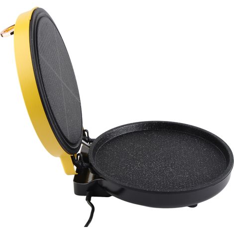 Poêle à Pancakes Reversible Jaune Canard, Crêpière Double Face avec Pelle à Retourner (1/5)
