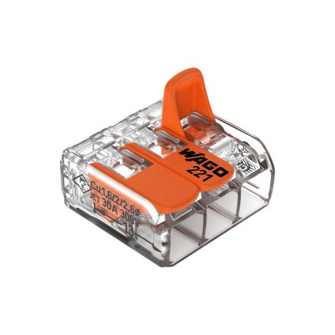 WAGO - LOT de 3 Bornes auto fils Souple / Rigide 3 x (0.5 u00e0 6mm2) - Ru00e9f : WAG 221-613x3 (1/5)