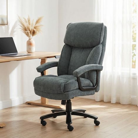 Grand fauteuil de bureau haut. capacité de charge de 200 kg. construction robuste. revêtement souple. gris