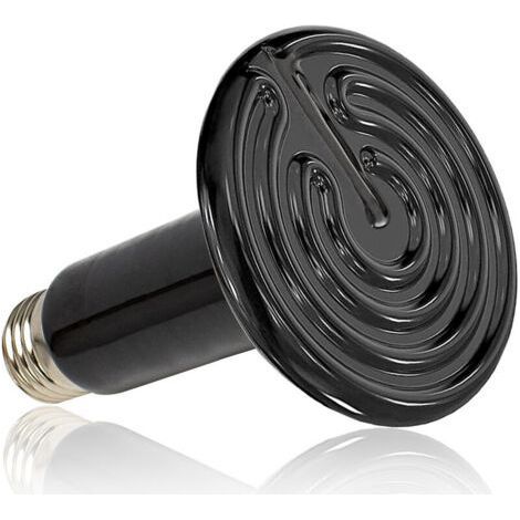 Reptile Heat Lamp 220V, Waterproof Infrared Ceramic Heating Lamp E27 Ceramic Heating Lamp for Reptile Amphibian, 75W - 75W (1/4)