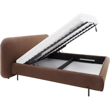 Lit coffre 160x200 sommier inclus Tobias Brique (1/5)