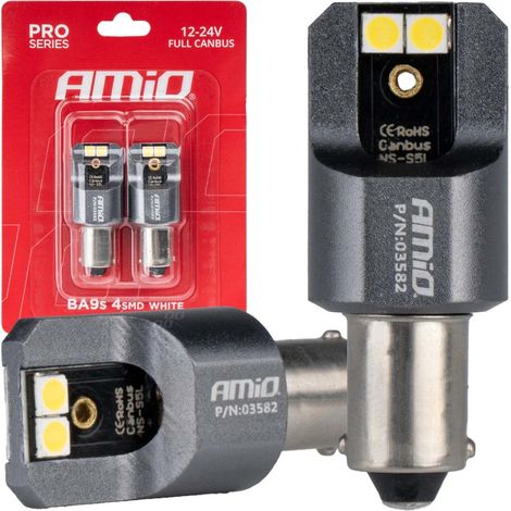 Żarówki LED canbus completo PRO T4W BA9S 4x3030 SMD blanco 12V 24V amio-03582 (1/4)