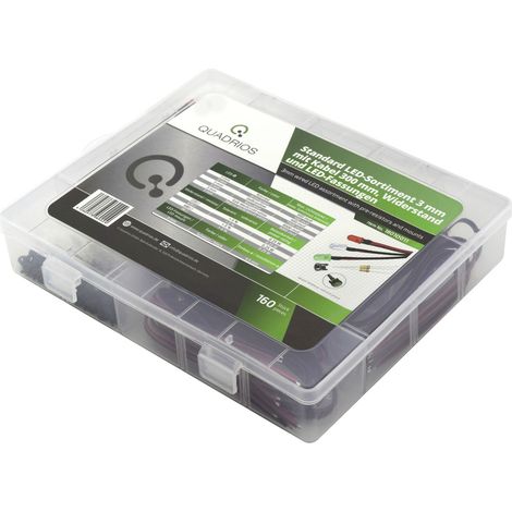 Quadrios LED-Sortiment Rot, Grün, Gelb, Blau, Kaltweiß, Warmweiß 3 mm 20 mA 3.0 V (1/3)