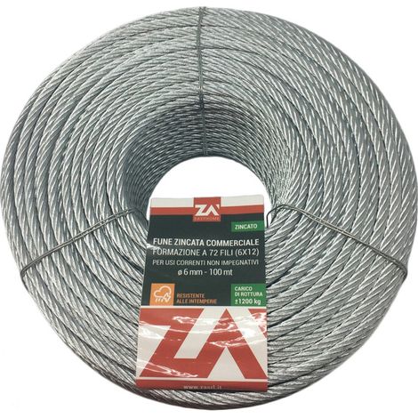 CA ble en acier galvanisA de 100 mtl avec 72 fils CA ble mA tallique de 5 mm