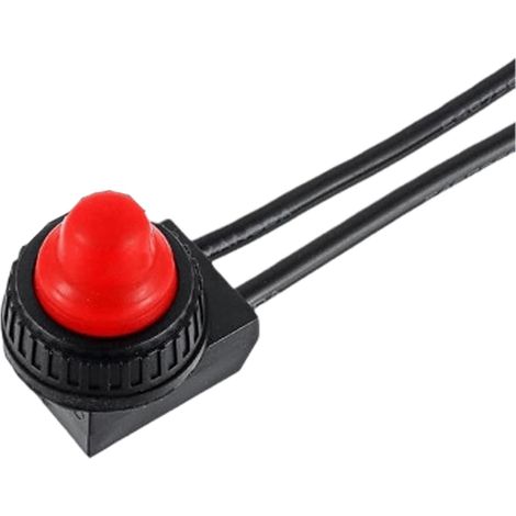 Interrupteurs marche / arrêt pour éclairage, interrupteurs à bouton-poussoir, coque en plastique, interrupteurs à verrouillage automatique étanches avec fils, interrupteurs à verrouillage automatique, (1/5)