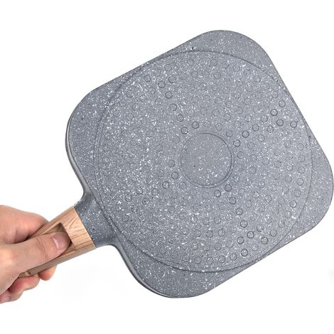 Poêle d’oeufs frits de 4 tasses avec brosse pour l’huile, poêle à crêpes pochée anti-adhésive pour Burger, omelette, Camping extérieur, 13,5 x 7 pouces (1/5)