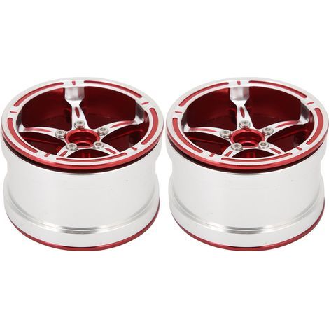 Jantes de roue en alliage d'aluminium avec verrouillage de perles, moyeu pour voiture RC Crawler 1/10, accessoires de voiture télécommandée, rouge (1/5)