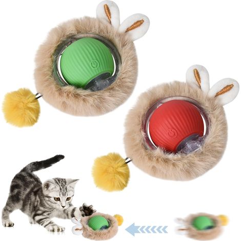 Ensemble de Jouets Interactifs pour Chats - Boules Électroniques Rechargeables USB en Rouge et Vert avec Mouvement à 360°, Lumières LED et Modes Multiples, pour Chats et Petits Chiens (1/5)