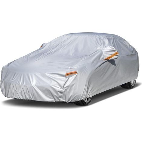 Bâche Voiture Break Étanche, 6 Couches Housse de Protection Voiture Extérieur Contre Pluie Soleil avec Zip. Compatible avec A4 Avant, Passat Estate, Octavia Combi Etc. pour Wagon, 450 à 485 cm (1/4)