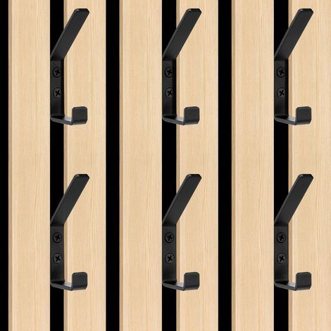 6-teilige Garderobe, Doppelhaken 13 mm, Metallträger 10 kg, für Akustikpaneele (1/5)