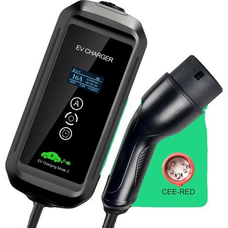 Tragbares EV-Ladegerät, Einstellbarer Timer, Sichere Konstruktion, 11KW 5M, Typ2 (1/2)