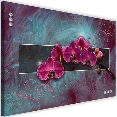Tableau déco Fuchsia Fleur d'orchidée 60x40 (1/5)