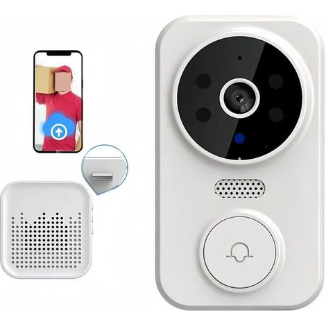 Kabellose Smart-Video-Türklingel, HD-Kamera, Bewegungserkennung, Infrarot-Alarm, Sicherheitstürklingel, WLAN (1/4)