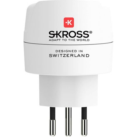 ADAPTATEUR DE VOYAGE EUROPE VERS SUISSE + ITALIE + BRÉSIL - POUR APPAREILS À 2 ET 3 PÔLES (MISE À LA TERRE OU PRISE EURO) (1/4)