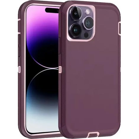 (Couleur vin rouge, iPhone 16e) Étui de téléphone antichoc 3 en 1 de qualité militaire, adapté à l'iPhone, étui de protection anti-vibration.
