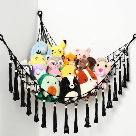 Hamac Pour Animaux En Peluche - Filet De Rangement Suspendu Pour Jouets - Support De Coin Pour Chambre D'enfant (1/5)