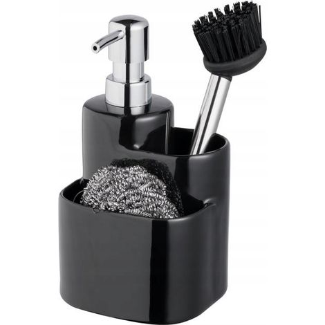 Küchen-Flüssigkeitsspender-Set, 3-teilig, schwarze Keramik, Bisk 07674 (1/5)