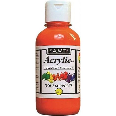 Peinture acrylique - AMT - Fevicryl - Orange - 0,200 L - Convient à de nombreuses surfaces (1/2)