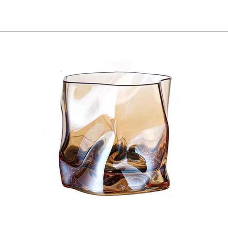 Bernsteinfarbene Whiskygläser, 200 ml, Glas, 6er-Set