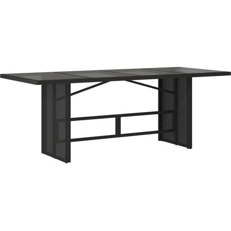 Maison Exclusive - Gartentisch mit Glasplatte Schwarz 190x80x75 c