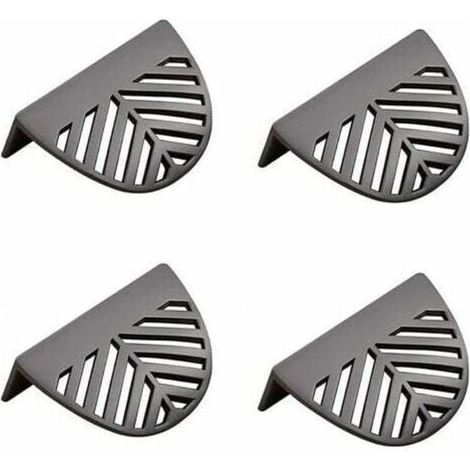 Juego de 4 tiradores para muebles en forma de hoja en latón dorado-negro para muebles de cocina fabricados en latón (1/4)