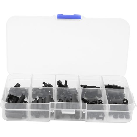 140 vis nylon M2.5 noires - Kit écrous femelles mâles pour électronique (1/5)