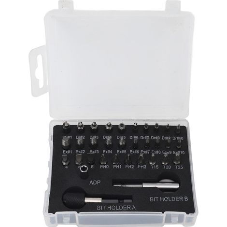 Set mit 33 Schraubenausdrehern, doppelseitigem Schlagbolzenausdreher, Drehmomentnuss zum Entfernen beschädigter, abgebrochener oder abgenutzter Schrauben, Bolzen und Gewindebolzen. Mit Koffer. (1/5)