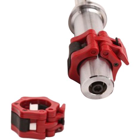 Colliers de serrage pour haltères, en fer, à dégagement rapide, pour l'entraînement (rouge). (1/5)