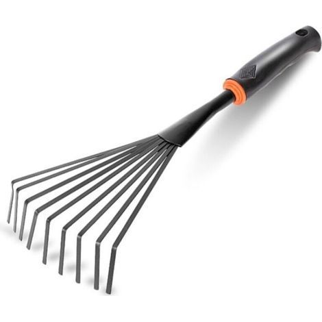 Lawn broom. Flat teeth. Removable ergonomic handle. Width: 14.5 cm (1/3)