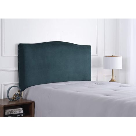 Housse de tête de lit Velours Housse de tête de lit Extensible Housse de Protection de tête de lit Couvre tête de lit pour lit Double King Size Vert Paon (1/5)