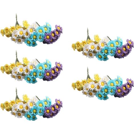 Bouquet Couleurs Variées de 20 Marguerites Artificielles Miniatures en Tissu Résistantes la Déformation Flétrissement Couleur Aléatoire Décoration Maison et (1/5)