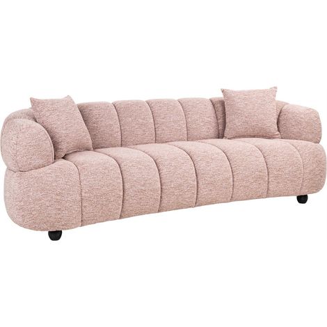 Canapé arrondi en tissu cosy - rose poudré chiné (1/5)