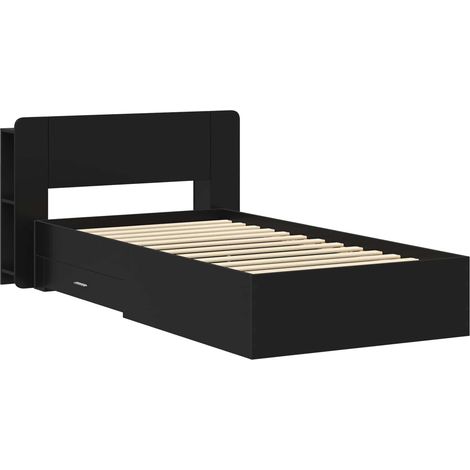 Maison Exclusive - Telaio del letto con storage con testiera Nero 75 x 190 cm (1/5)