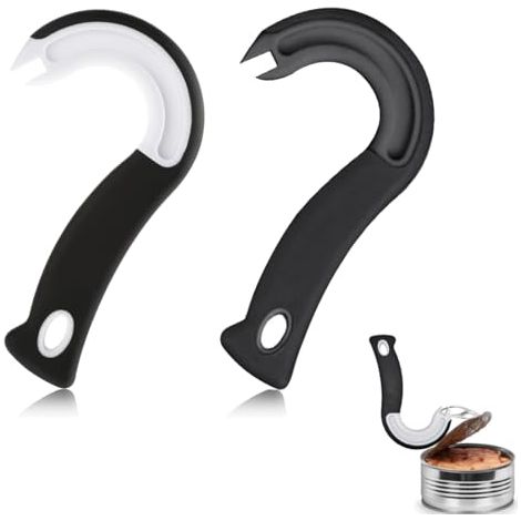 Abrelatas manual de 2 piezas con anillos de seguridad. Utensilio de cocina fácil de abrir para latas con anillos de seguridad. (1/5)