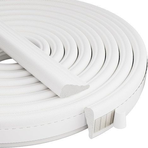 Joint d'étanchéité pour portes et fenêtres, 5 m, bande isolante en mousse, bande d'étanchéité autocollante pour cadre de porte, blanc (1/5)