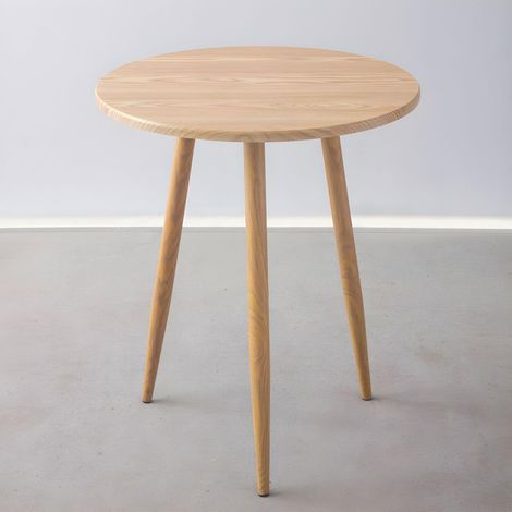 Mesa de comedor redonda pequeña para 2 personas, mesa de centro moderna de madera manufacturada, mesas auxiliares para espacios pequeños – sin sillas (Natural, 70,1 cm L x 70,1 cm An x 72,1 cm Al)