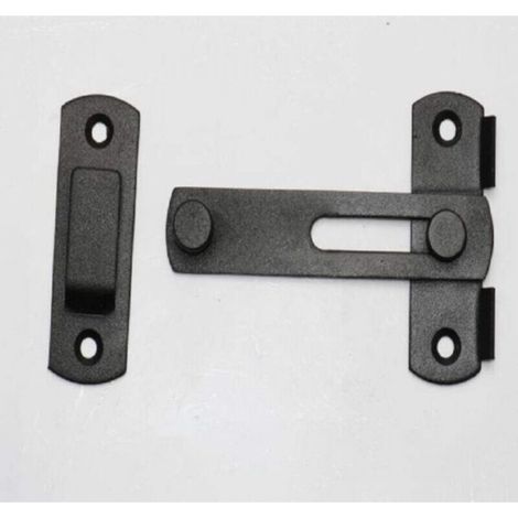 Serrure de porte de grange coulissante, serrure de porte d'armoire à vin antique (noir mat, 1 pièce) (1/4)