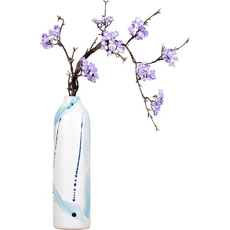 Branche de Rotin de Fleur de Cerisier de Simulation Zen, Ornement de Fausse Fleur Arrangement Floral Simple Réaliste Petite Branche Séchée Florale Salon de thé (N) (1/5)