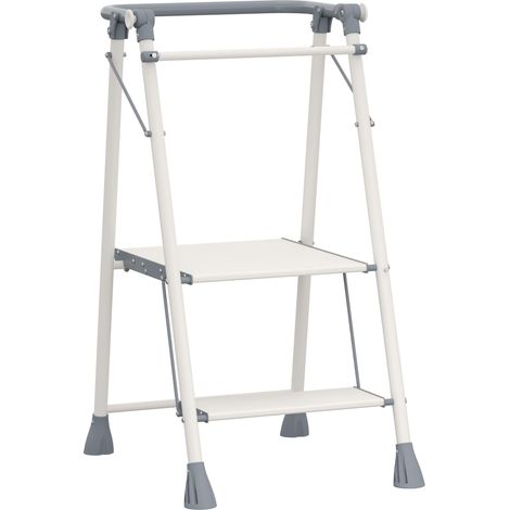 Zusammenklappbarer Babyhochstuhl, Lernturm-Küchenhocker, 2 sichere Stufen mit Sicherheitsbügel, ideal für Küche und Badezimmer