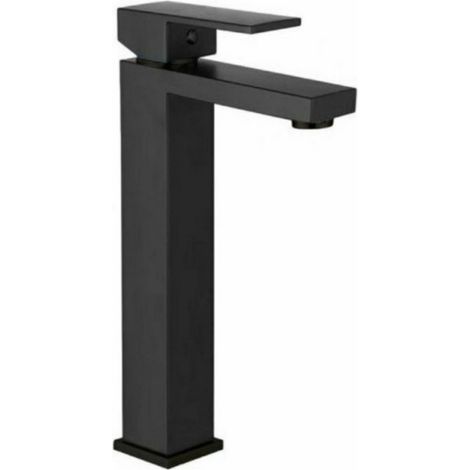 Miscelatore lavabo alto nero opaco linea squadrata KAM-DIANA NERO kamalu (1/2)