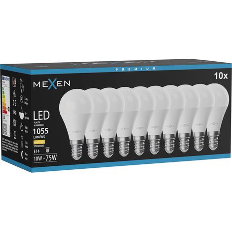 Mexen Nova 10x Ampoule LED E14, G45, 10W, Chaude - 3000K, 1055 lm - L101-E14-1030-01x10 (1/3)