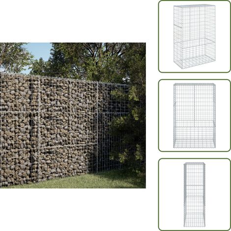 vidaXL Panier gabion avec couvercle 100x50x150 cm fer galvanisé (1/5)
