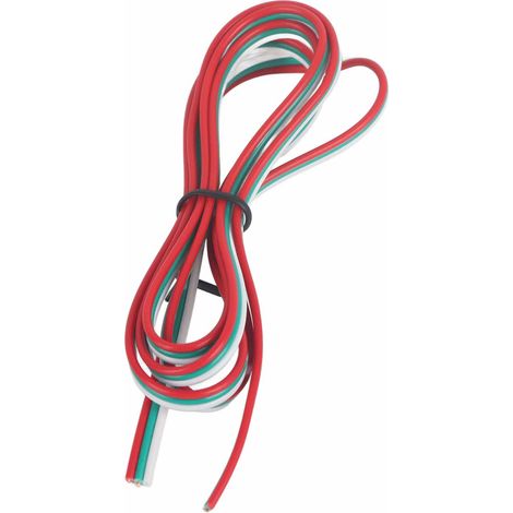 Câble d'extension de calibre 22 (24 AWG), sécable, 0,3 mm², 3 broches, fil de cuivre pur rouge et vert (1/3)