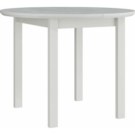 Mesa Victorville 107, Blanco, 76x0x0cm, Alargamiento, Chapa de madera natural, Madera