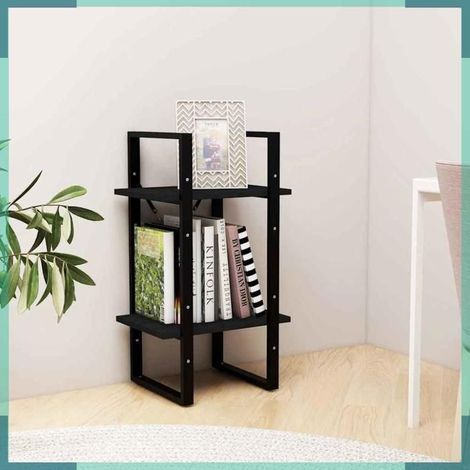 Bibliothèque - 806416 - Bois de pin massif - Noir - 40 x 30 x 70 cm (1/5)